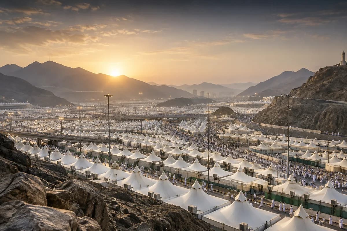 Pilgrims gathered around the Kaaba during Hajj