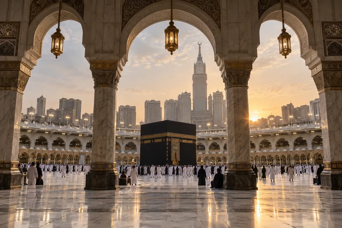 Arches overlooking the Kaaba in Makkah